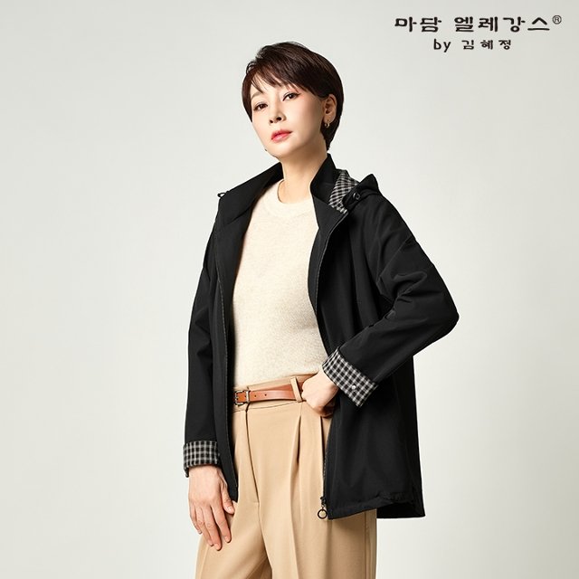 26FW 마담엘레강스 노팅힐 체크 후드 트렌치 1종