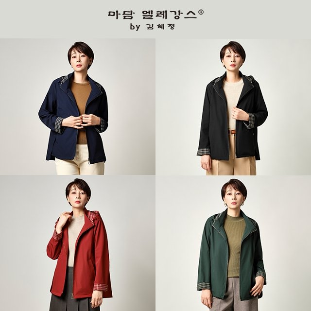 26FW 마담엘레강스 노팅힐 체크 후드 트렌치 1종