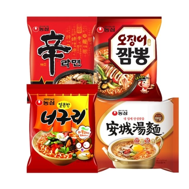 신라면 + 안성탕면 + 너구리 + 오징어짬뽕/총20입