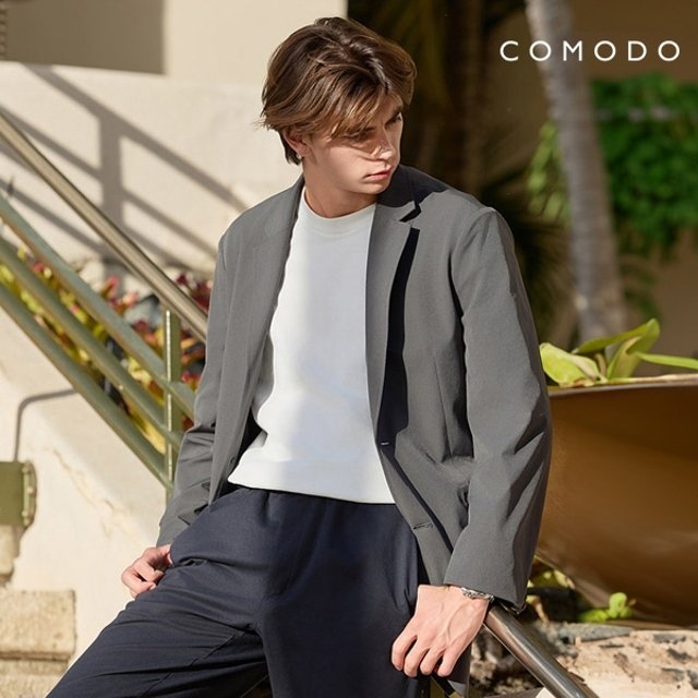 코모도 SS 남성 링클프리 스판자켓