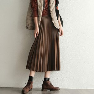 [루미루나]밴딩니트플리츠스커트
