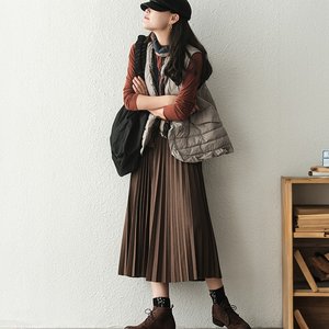 [루미루나]밴딩니트플리츠스커트