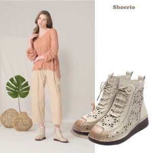 슈리오 소가죽 펀칭 레이스업 슈즈