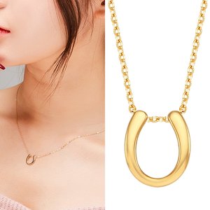 [골드퀸즈] 18K 말굽 목걸이 (18K 펜던트 + 브라스 체인 목걸이)
