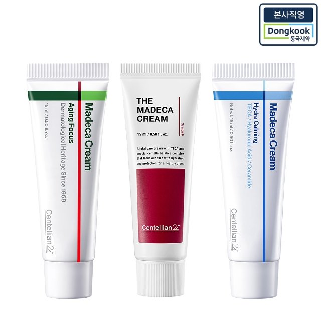 [ID당/1개]마데카크림 스타터패키지(탄력+수분+보습)(에이징포커스15ml+더마데카크림15ml+하이드라카밍15ml