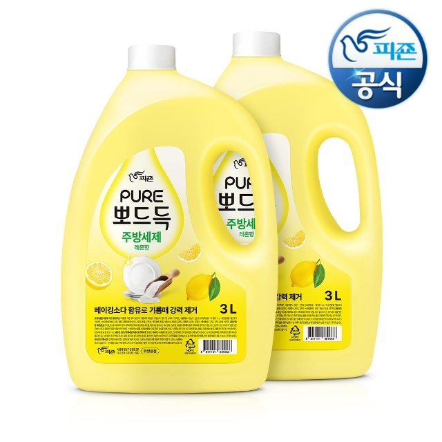 퓨어 뽀드득 대용량 주방세제 3L+3L본품x1개P 추가증정