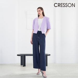 크레송 네이비 아세테이트 와이드 팬츠 C242B401A_26