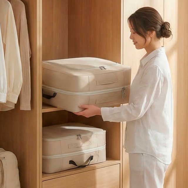 공간절약 이불 압축 파우치 옷장정리 보관 수납함 60L 대형(50x40x30)