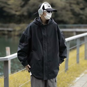 후드 바람막이 남성 점퍼 윈드브레이커 오버핏 남자 방풍 자켓 2컬러