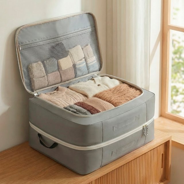 공간절약 이불 압축 파우치 옷장정리 보관 수납함 100L 특대형(50x40x50)