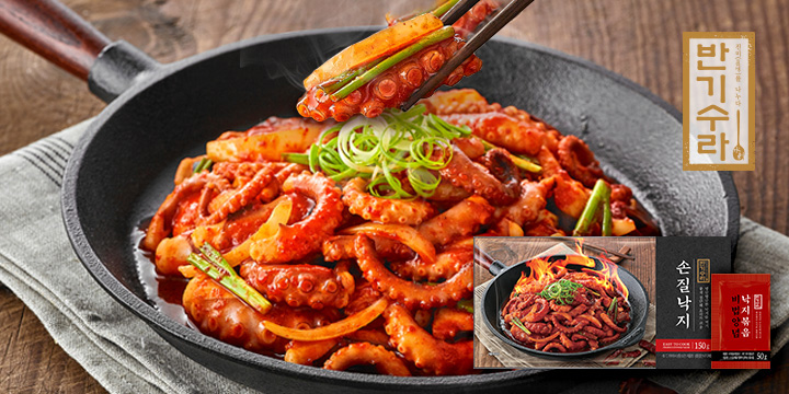 반기수라 손질낙지 150gx6팩+비법 매콤소스 50gx6팩 (총 1.2kg)
