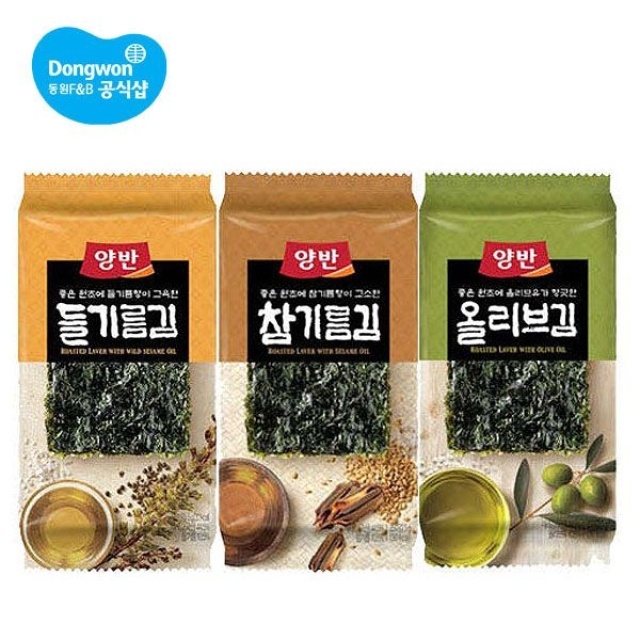 [동원]양반 참기름김/올리브김/들기름김 12개 (총 108봉)_P329680474