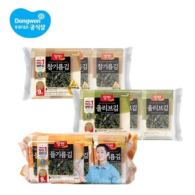 [동원]양반 참기름김/올리브김/들기름김 12개 (총 108봉)_P329680474