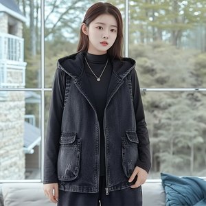 [헬리꽁땡]모니카워싱데님베스트(색상선택)