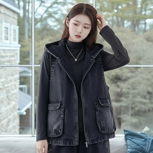 [헬리꽁땡]모니카워싱데님베스트(색상선택)