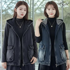 [헬리꽁땡]모니카워싱데님베스트(색상선택)
