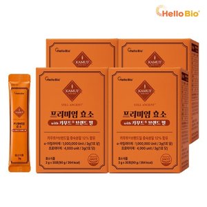 헬로바이오 프리미엄 카무트 효소 with 카무트 브랜드 밀 30포 4박스 총 4개월분
