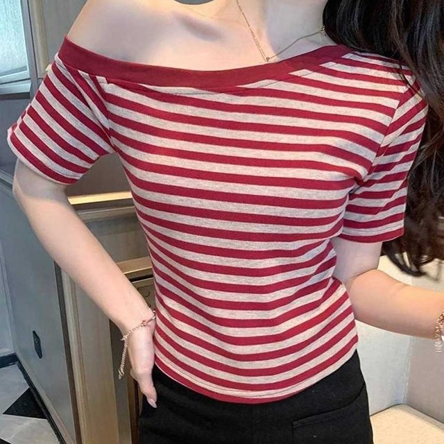 [샵앤] 여성 오프숄더 단가라 반팔티 WDMS-WSH-TS14472263