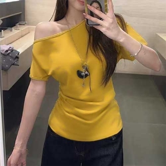 [샵앤] 여성 오프숄더 옆셔링 슬림 반팔티 WDMS-WSH-TS14471295