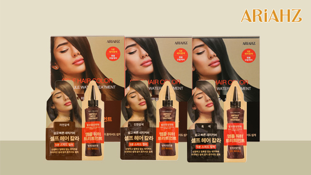 [아리아즈] 셀프 헤어 컬러 셀프염색 새치염색약 10개입 3종