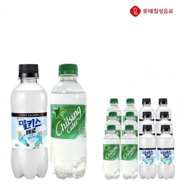x 인기 칠성사이다300밀키스제로300ml 각6개(총12개) (WFGUC92)