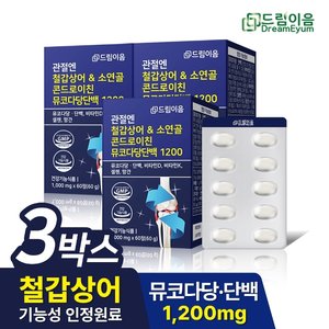 드림이음 관절엔 철갑상어 소연골 콘드로이친 1200 뮤코다당단백 3개월분