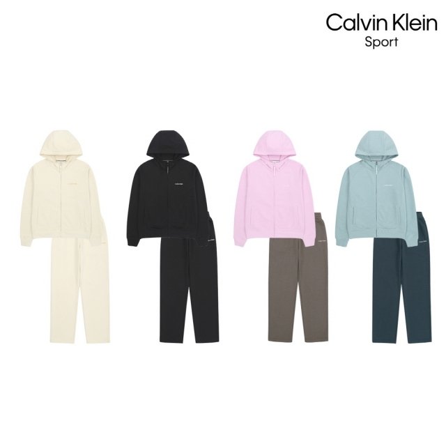 [Calvin Klein] CK 파격초특가! 시그니처 에센셜 셋업(후디집업+팬츠) 2종, 여성