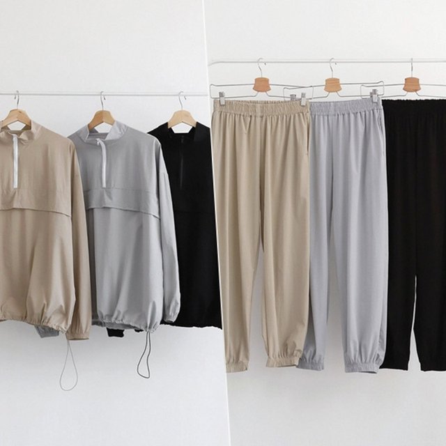 ♥SET♥ 아노락 긴팔 조거 세트 3color 상의하의SET  남성 여성 빅사이즈 트레이닝 남녀공용