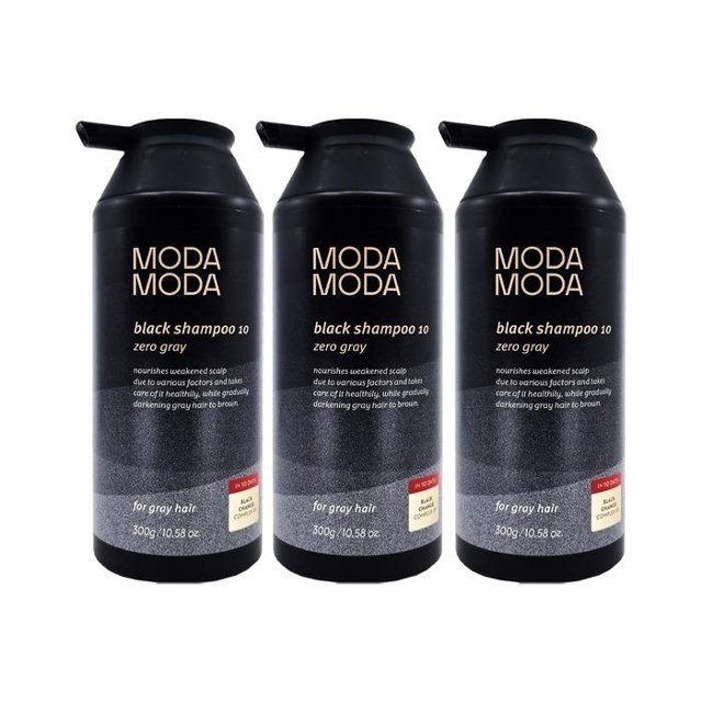 모다모다 제로 그레이 블랙 샴푸 10 300g 3개 새치 염색