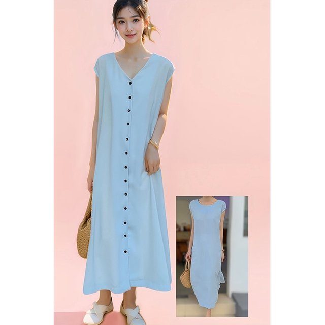 [비니브] 백리스 가디건 투웨이 원피스