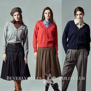 [프리미엄]비버리힐즈폴로클럽 초특가! 메리노울 카디건 2종, 여성
