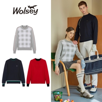 [Wolsey] 울시 23FW 파격초특가! 울 블렌딩 라운딩 니트 3종, 여성 