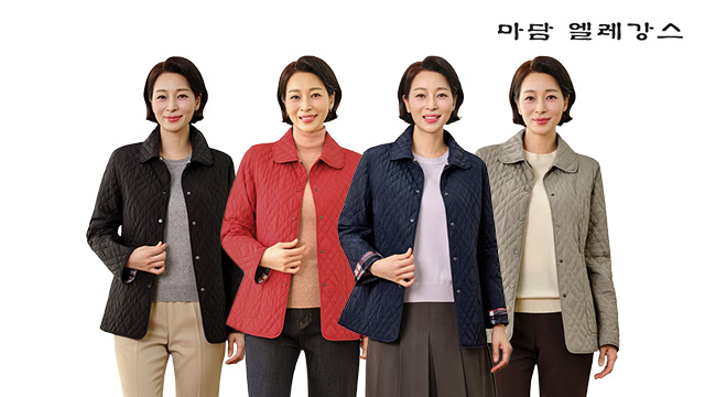 25FW 마담엘레강스 에이스 체크 리버시블 자수 퀼팅 자켓 1종