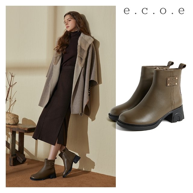 에코에 양가죽 앵클부츠