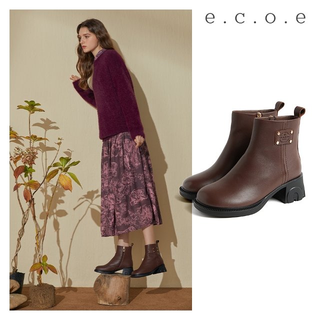 에코에 양가죽 앵클부츠