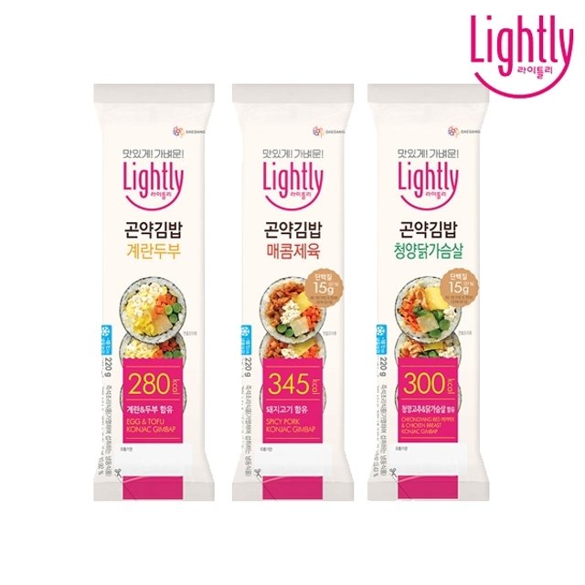 라이틀리 곤약김밥 220g  닭가슴살2+매콤제육2+계란2/총6개