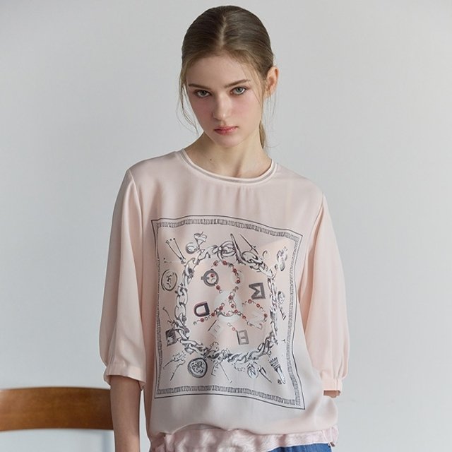 [마르조][1종] 그래픽 포인트 블라우스_MCMFB927