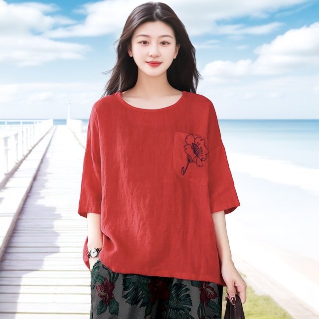 [알트베니] 자수 포켓 순면 풀오버 3종