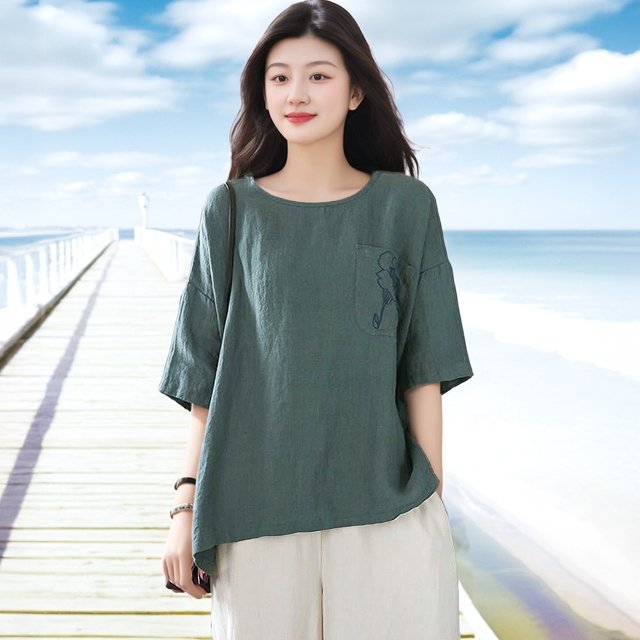 [알트베니] 자수 포켓 순면 풀오버 3종