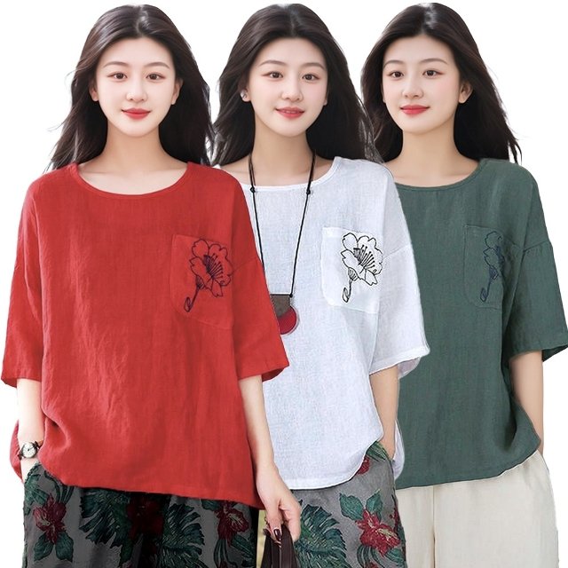 [알트베니] 자수 포켓 순면 풀오버 3종