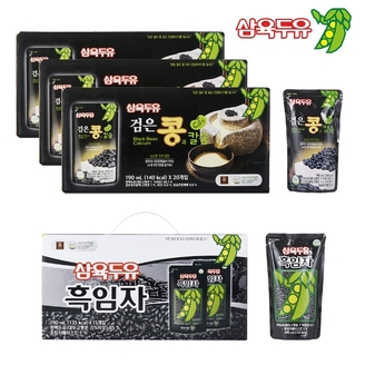 삼육두유 검은콩과 칼슘 190ml 60팩+흑임자 190ml 20팩, 총80팩
