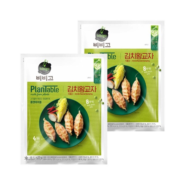 비비고 플랜테이블 김치왕교자 420g x2개 비비고 플랜테이블 김치왕교자 420G X2개