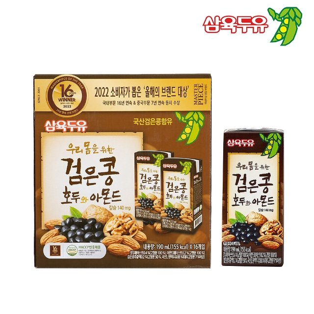 삼육두유 검은콩 호두아몬드 190ml 16팩