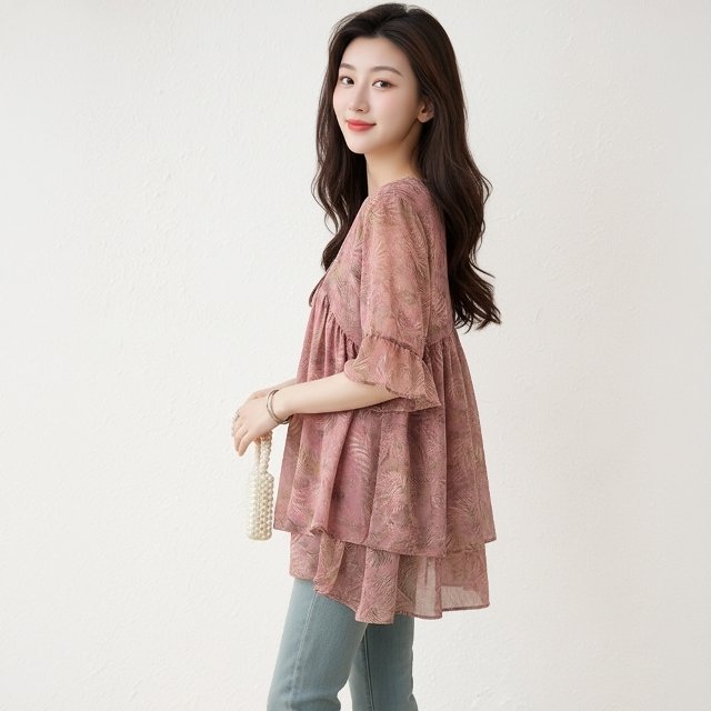 쉐바 드비에 쉬폰 블라우스