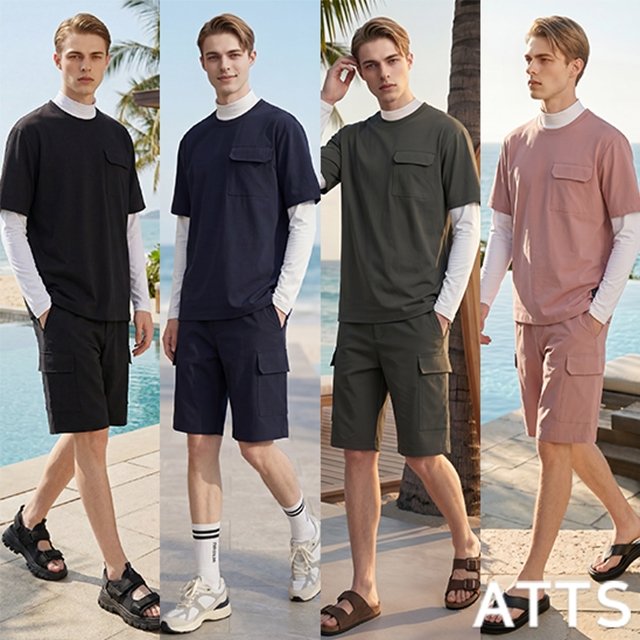 [ATTS] 엣츠 최종가! 기능성 여름 셋업 3종 SET(상하의 + 긴팔셔츠), 남녀공용