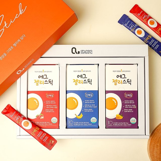 청라상회 고단백 계란젤리 선물세트 에그젤리스틱 3종 비타민 칼슘 아연 명절선물 