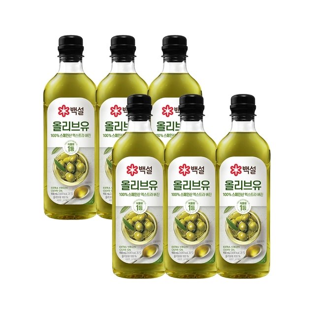 백설 엑스트라버진 압착올리브유 900ml x6개