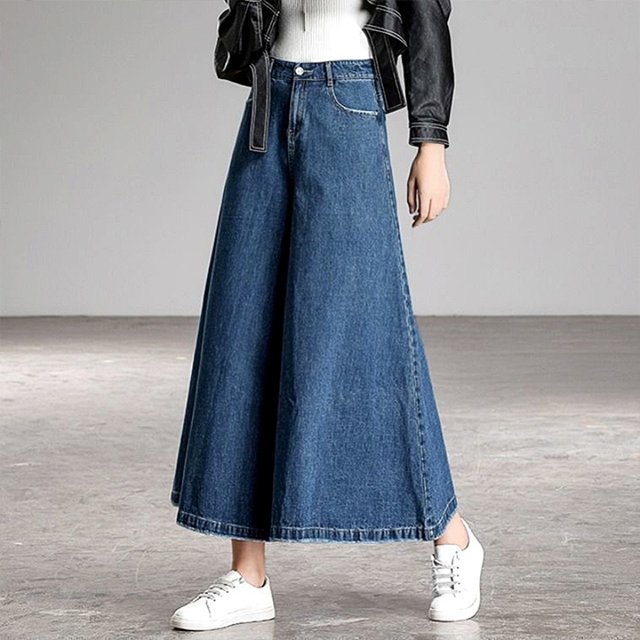 [헬리꽁땡]데님맥시A라인스커트팬츠