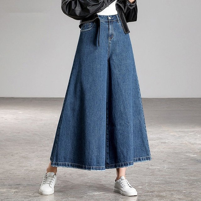 [헬리꽁땡]데님맥시A라인스커트팬츠