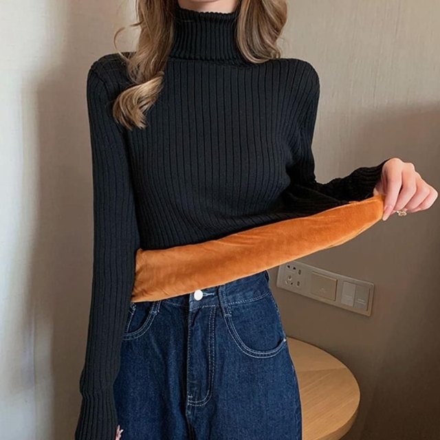여성 여자 터틀넥 목티 기본티 골지 폴라티 캐쥬얼 (WE60275)